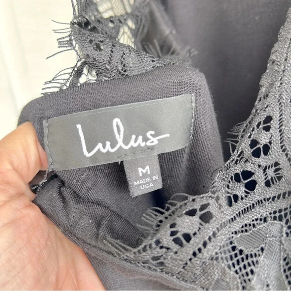 Lulu’s Hometown Girl Black Lace Skater Dress / Size Medium / Style 7SD1955D23 - Picture 4 of 6